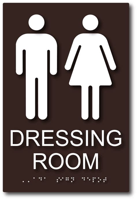 Unisex Dressing Room Sign With Male And Female Symbols And Braille