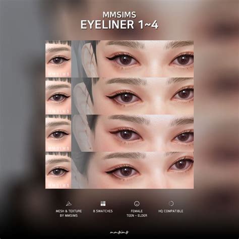 Mmsims Eyeliner Mmsims Sims Cc Makeup The Sims Skin Sims