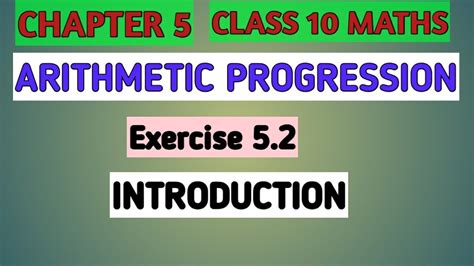 Chapter Arithmetic Progression Ex Introdution Class Maths