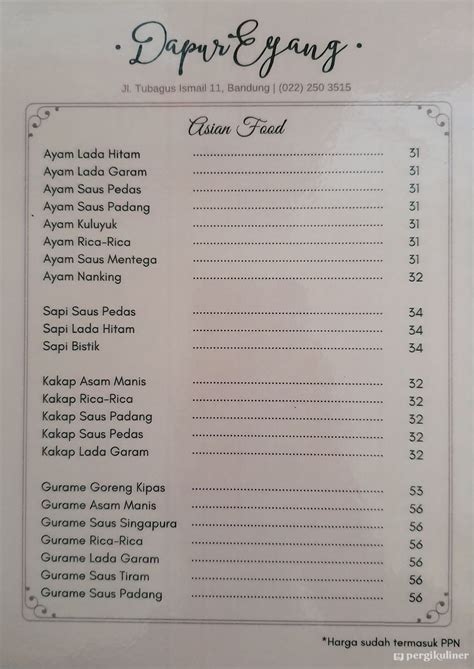 Selalu Diperbarui Menu Dapur Eyang Dago Atas Bandung