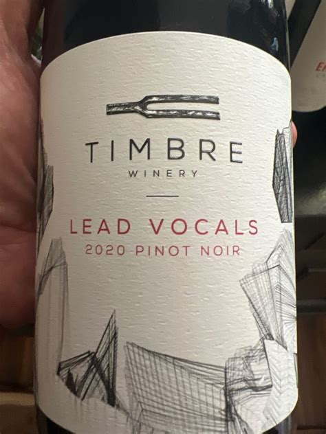 2020 Timbre Winery Pinot Noir Lead Vocals Bien Nacido USA California