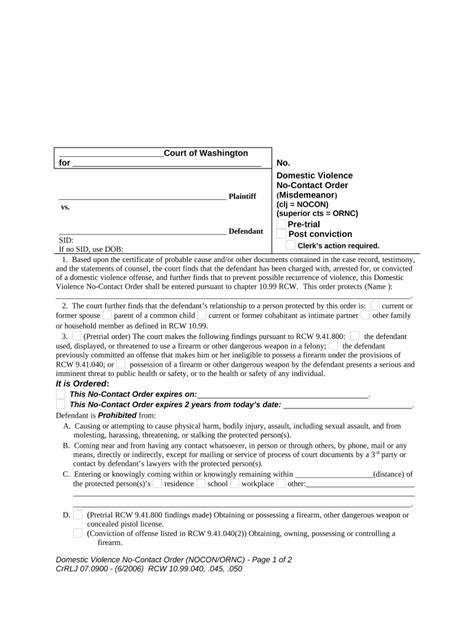 Wa Domestic Order Doc Template Pdffiller