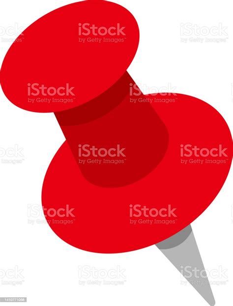 Red Push Pin Single Vector Illustration Stock Illustration Download