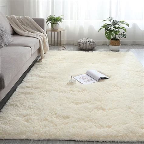 Moelleux 140X200Cm Tapis Salon Tapis À Poils Longs Tapis Shaggy Lavable