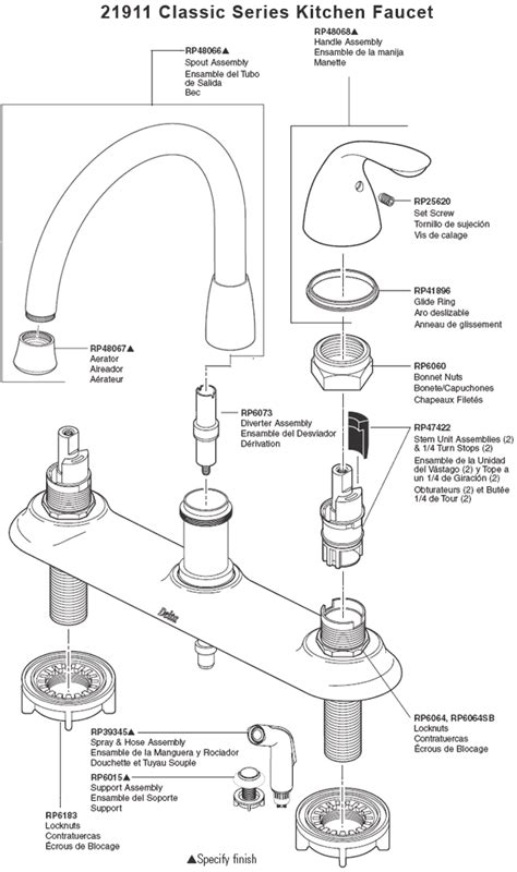 Plumbingwarehouse Delta Kitchen Faucet Parts For Model