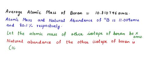 SOLVED There Are Only Two Naturally Occurring Stable Isotopes Of Boron