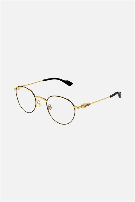 Gucci Round Gold Frame in Metallic | Lyst