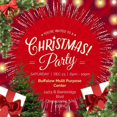 Christmas Birthday Party Invite Template Postermywall