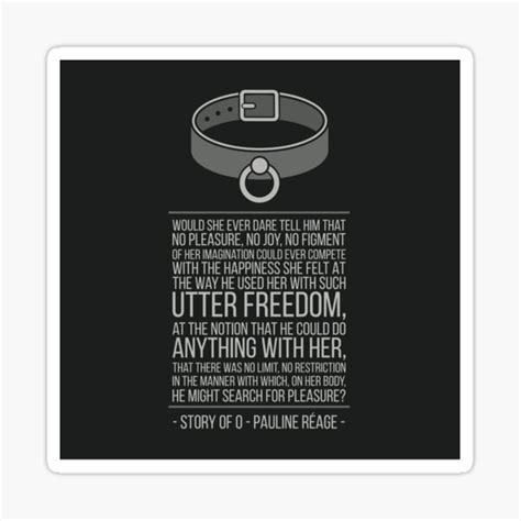 "Story of O [English book quote] - Pauline Reage" Sticker for Sale by ...