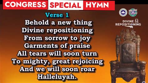 Divine Repositioning Rccg Holy Ghost Congress Special Hymn By Pastor E