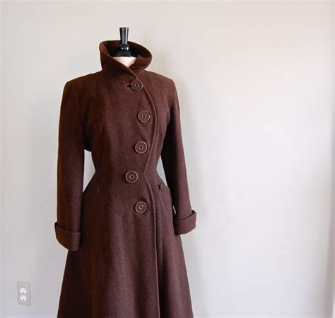 Vintage S Fitted Princess Wool Coat