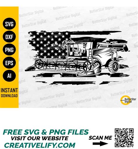 Us Combine Harvester Svg Usa Combine Svg Us Wheat Harves Inspire