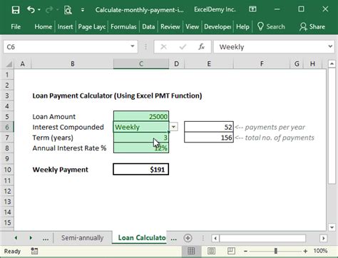 How To Calculate Monthly Payment In Excel With Excel Calculator