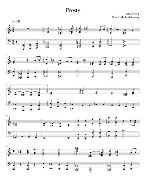 Frosty The Snowman Sheet Music For Piano Solo Easy