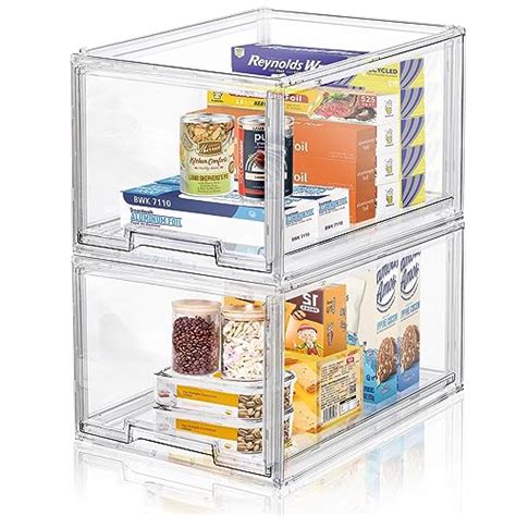 Large Stackable Storage Drawers Clear Acrylic Drawer Organizers With