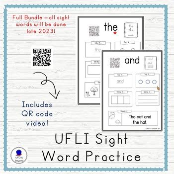 Ufli Aligned Sight Irregular Word Practice Full Bundle By Teaching