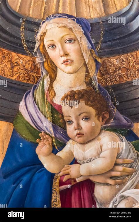 Renaissance Painting Portraiting Virgin Mary With Baby Jesus Stock