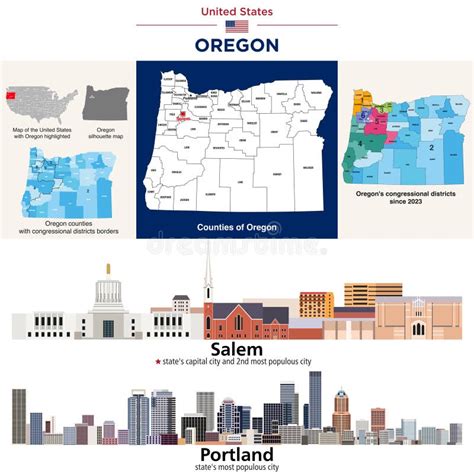 Oregon Counties Map And Congressional Districts Since 2023 Map Salem