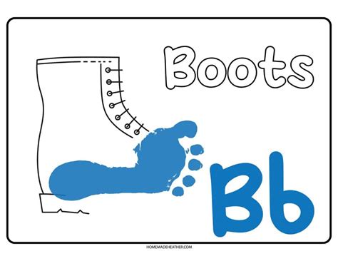 Free Letter B Footprint Art Printable Homemade Heather