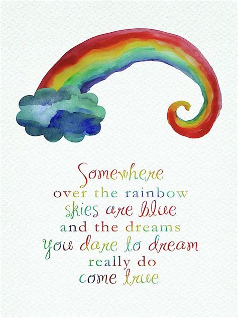 Somewhere Over The Rainbow Lyrics Watercolor Over The Rainbow