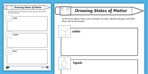 States Of Matter Drawing Activity Sheet Twinkl