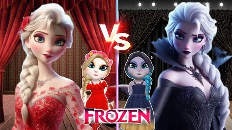 My Talking Angela’m 2 😻 Frozen Red Elsa ️ Vs Black Elsa 🖤 Cosplay Youtube