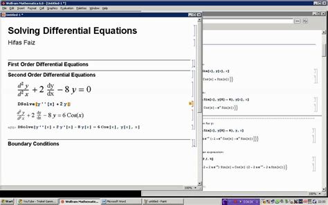 Solving Differential Equations Using Mathematica Youtube