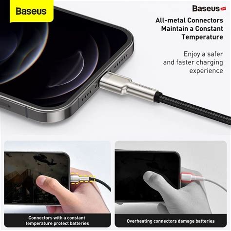 Cáp Sạc Nhanh Baseus Cafule Metal Series Lightning 2 4a Cho Iphone New