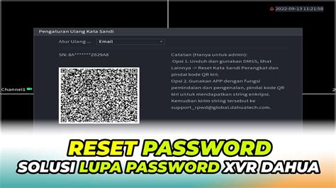 Cara Reset Password Dvr Xvr Dahua Dahua Password Reset Youtube