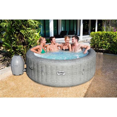 Kroger Bestway SaluSpa Honolulu AirJet Inflatable Hot Tub With Soothing Jets Gray
