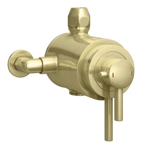 Arezzo Brushed Brass Round Concealed Dual Thermostatic Shower Valve