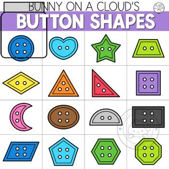 Button Shapes Clipart by Bunny On A Cloud by Bunny On A Cloud | TpT