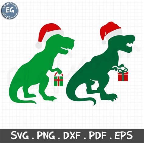 Christmas T Rex Svg Santa Dinosaur Svg T Rex Dinosaur Santa Etsy