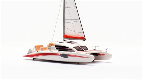 Premium Photo Displaying A 3d Miniature Catamaran