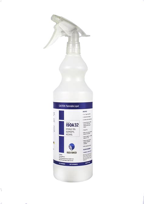 Sterile 70 Isopropanol Alcohol 32oz Trigger Spray Bottles 1ea 6cs