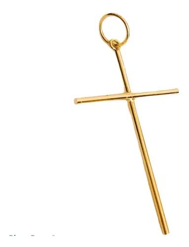 Pingente Cruz Crucifixo Lisa G Ouro 18k Fio Palito Full R 266 em São