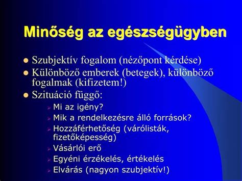 PPT Minőség az egészségügyben PowerPoint Presentation free download