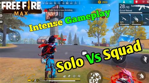 Intense Gameplay Solo Vs Squad In Free Fire Max Epic Gameplay