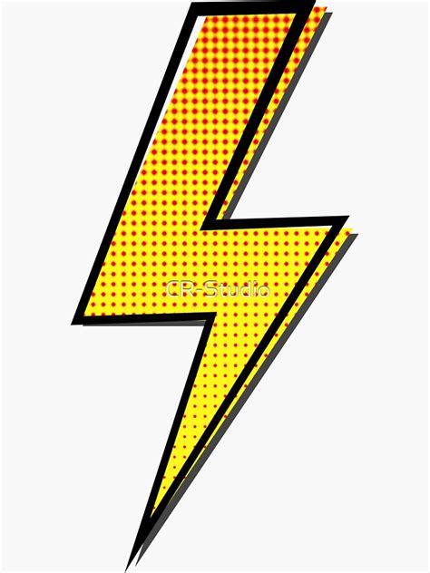 Lightning Bolt Comic Book Style Sticker For Sale By Cr Studio Redbubble