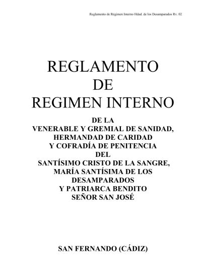 Reglamento De Regimen Interno