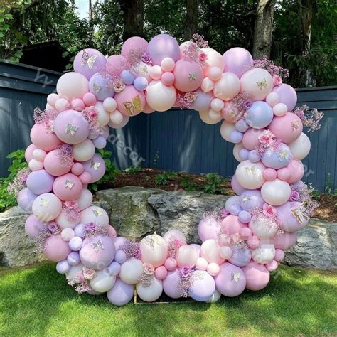 Balloons Garland Arch Kit Butterfly Arch Macaron Pink Purple Etsy