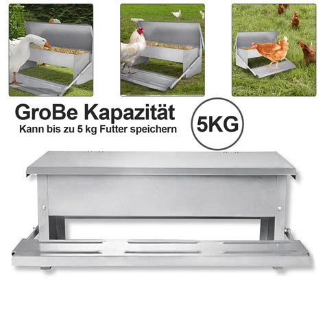 Futterautomat Geflügel mit Trittklappe Feeder 5KG Futterspender Hühner