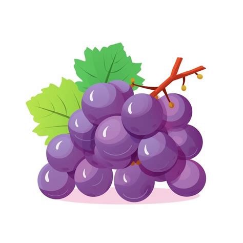 Uma Ilustra O Dos Desenhos Animados De Um Cacho De Uvas Folhas