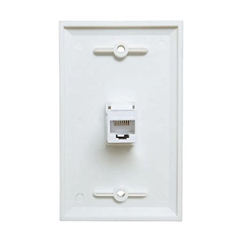 1 Port Cat 6 Ethernet Wall Plate Single Gang Network Cat6 Rj45 Keystone Jack Cover Plate