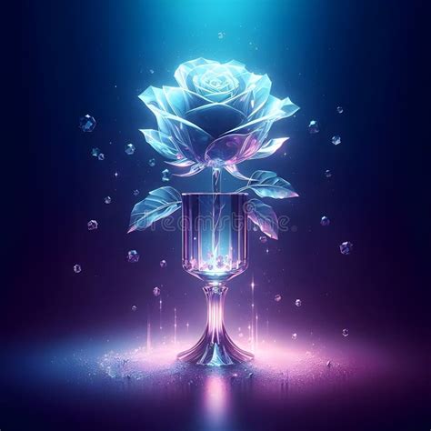 A Glass Rose In A Vase Poster Stock Illustration Illustration Of