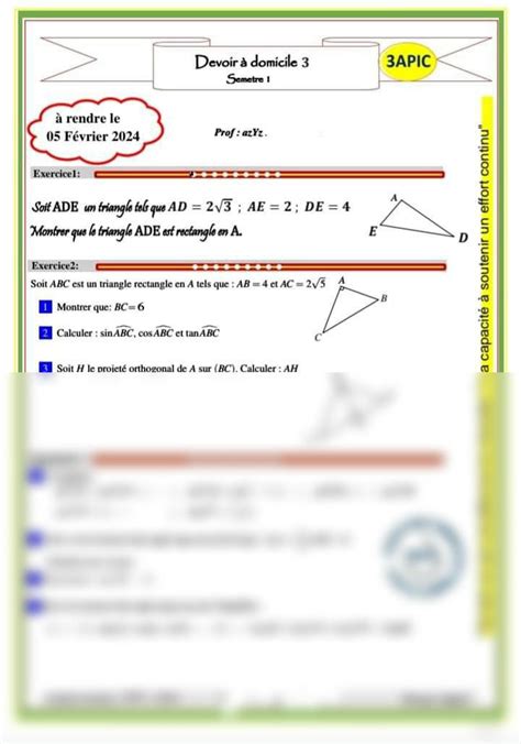 Solution Devoir Math Matique Trigonom Trie Studypool