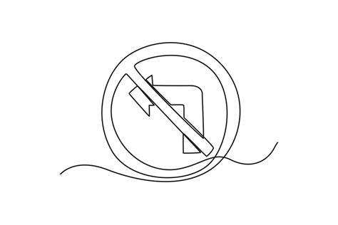 Continuous One Line Drawing Dont Turn Left Icon Traffic Signs Concept