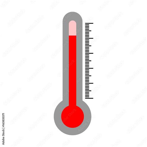 Hot Weather, Thermometer Showing High Temperature Vector Isolated Stock ...