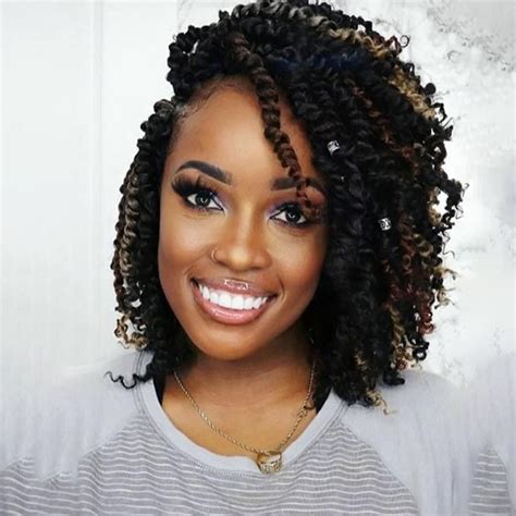 Pre Twisted Passion Twist Hair 8 Inch Crochet Braids For Black Women Pack Of 8 1b27