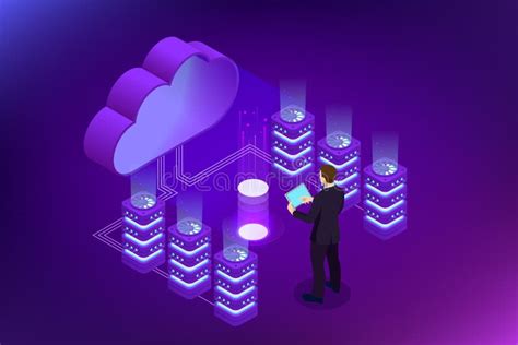 Concepto Computacional De La Nube Isométrica Servicios Isométricos De